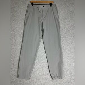 Banana Republic Chino Pants Mens 36x30‎ Gray Jogger Zip Fly Performance Stretch